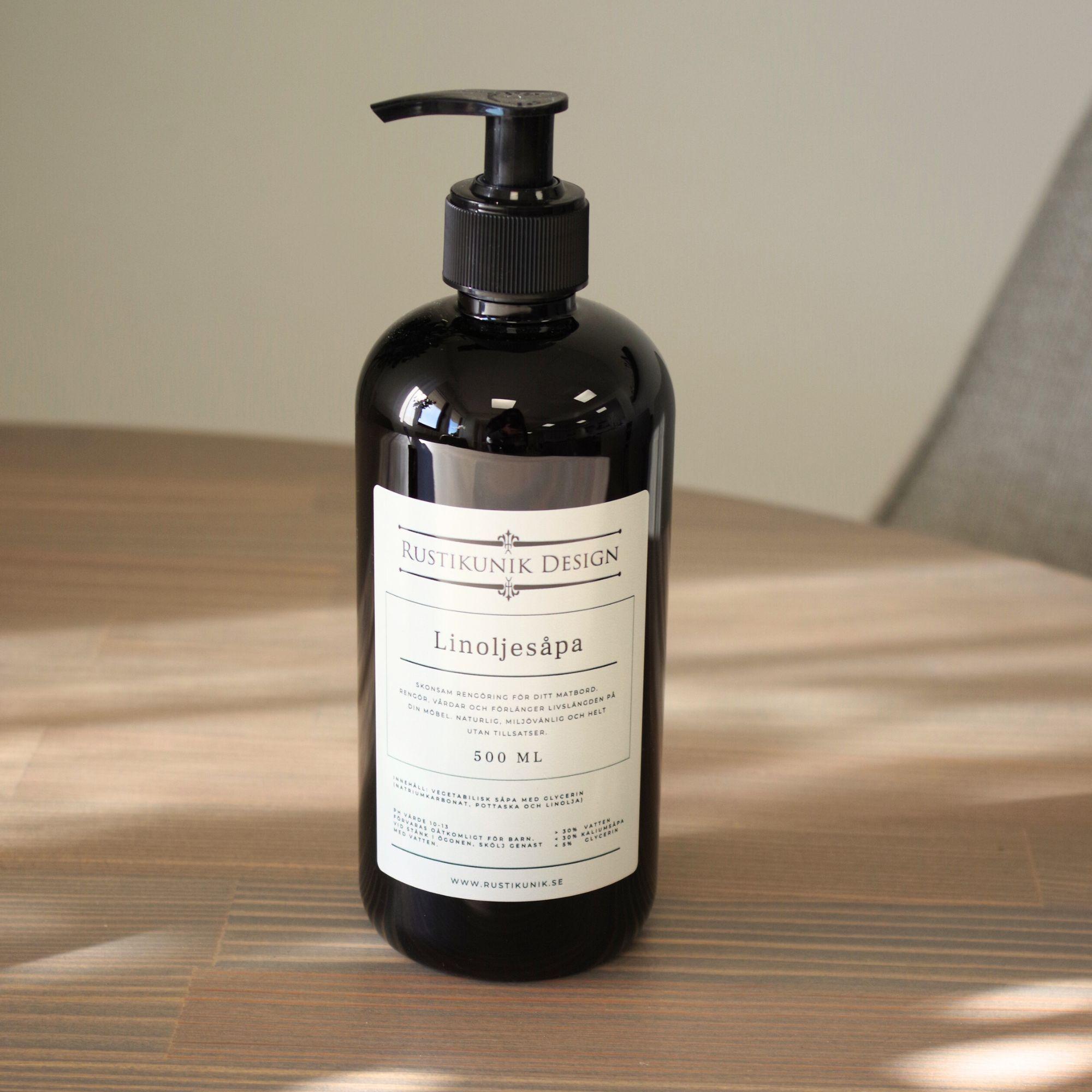 Linoljesåpe for daglig rengjøring av spisebordet